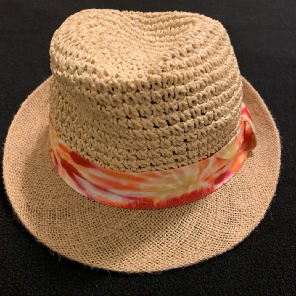 Steve Madden Tan Hat with Orange Band